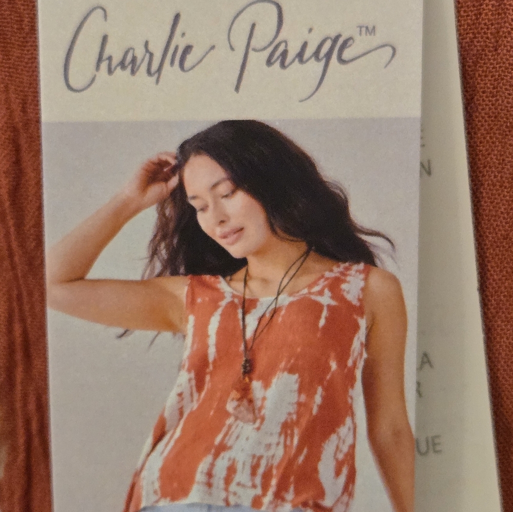 XL Charlie Paige Women's Rust Tie-Dye Top